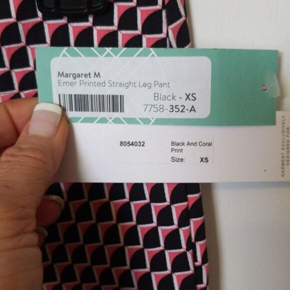 Margaret M (Stitch Fix) slimming pants - black and coral - XS - NWT - Picture 5 of 7